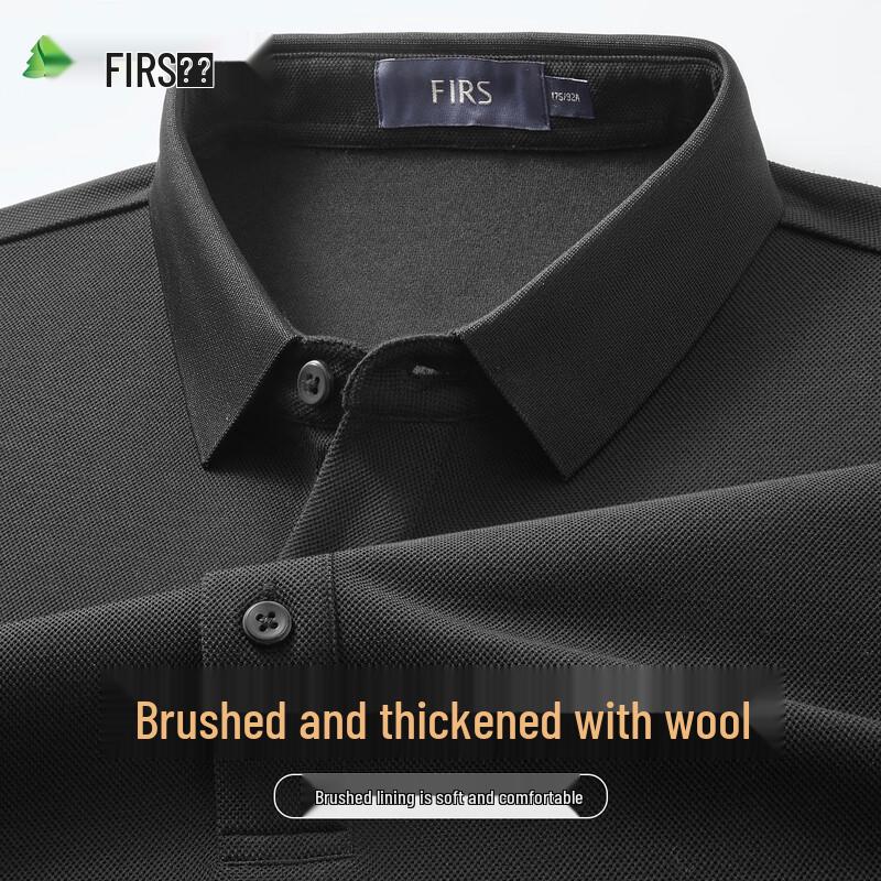 Men's Wool Blend Long Sleeve Polo Shirt