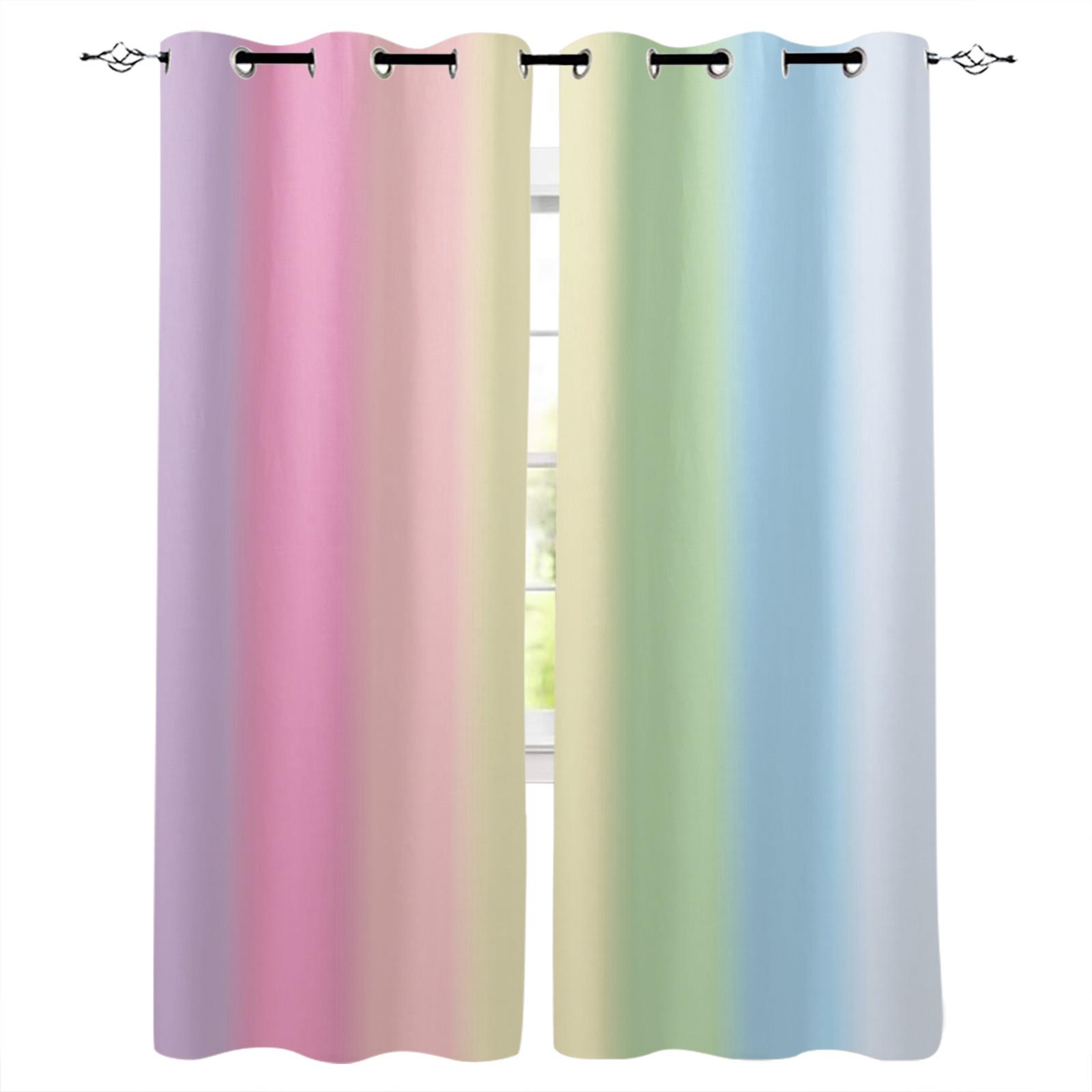 

Rainbow Tie-Dye Color Ethnic Style Blackout Curtains For Living Room Bedroom Printed Window Treatment Drapes Home Decor W135 x H215cm x2
