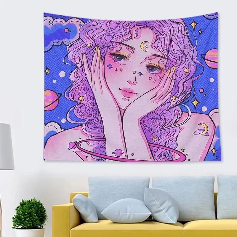 Cute and Energetic Beauty Hanging Cloth Home Wall Decoration Tapestry Office Living Room Tapestry