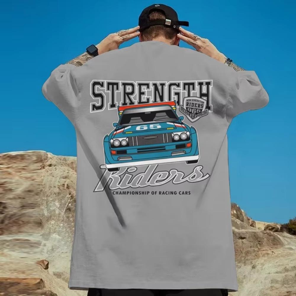 Retro T-Shirts For Men 3d American Car Print Daily Casual Short Sleeve Oversized T-Shirt Male Clothing Streetwear Harajuku Tops