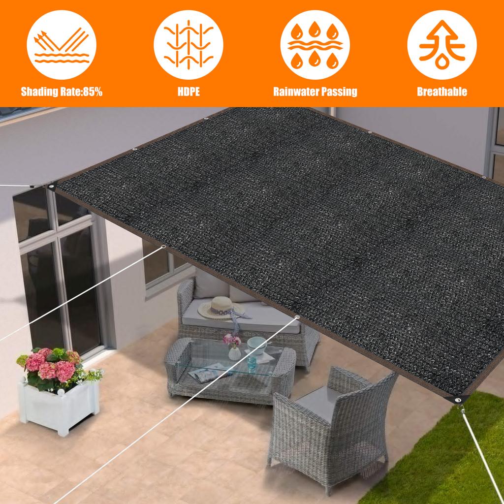 2/4/6M Shade Cloth Outdoor Sun Shade Net 85% UV Protection Stretchable Mesh Garden Terrace Gazebo Sunblock Canopy