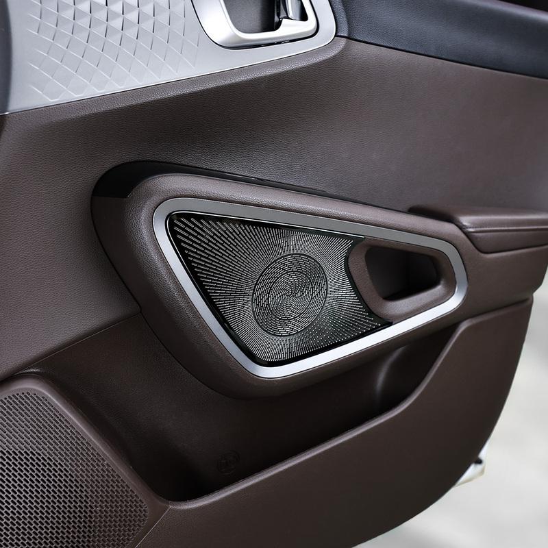 Automotive Door Speaker Horn Protective Covers Silver/Black Stainless Steel for KIA Soul -2025 LHD RHD Car Trim Accessories