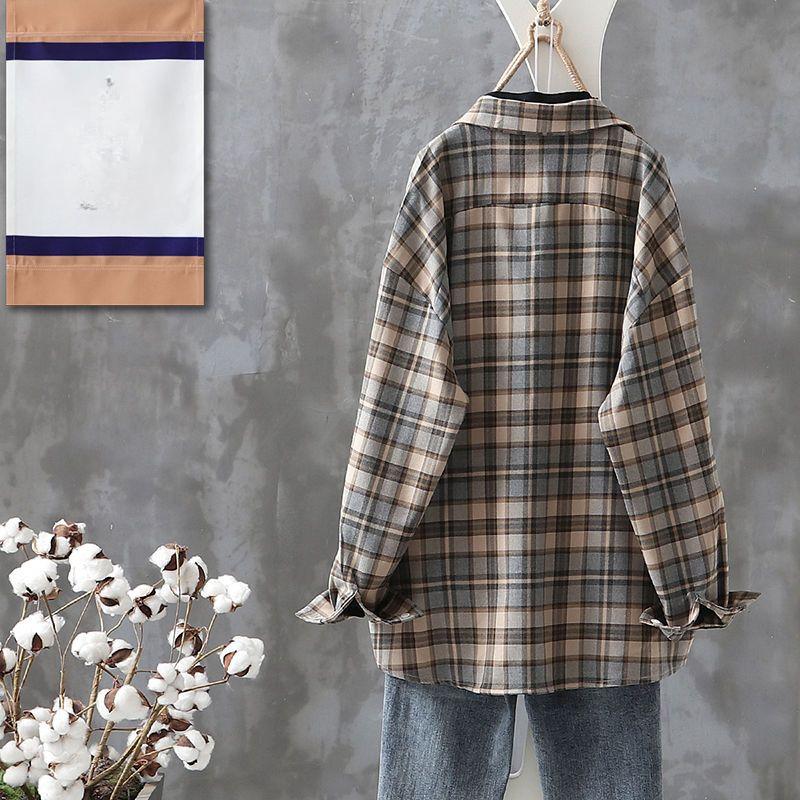 Trendiges kariertes Hemd für Damen, locker sitzend und stilvoll schlank machend mit Vintage-Hongkong-Flair, ideal für Frühling/Herbst