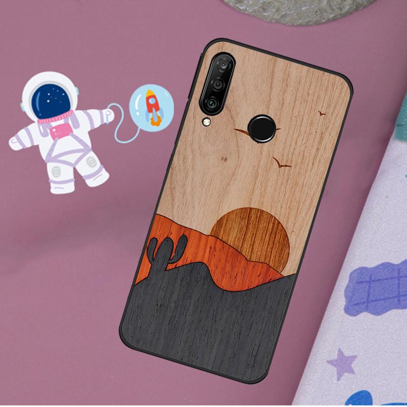 Wolf Bike Butterfly Wood Case For Huawei Nova 9 10 SE Y60 Y61 Y70 Y90 Nova 11i 8i 7i 3i 5T P20 P40 P30 Lite P60 Pro