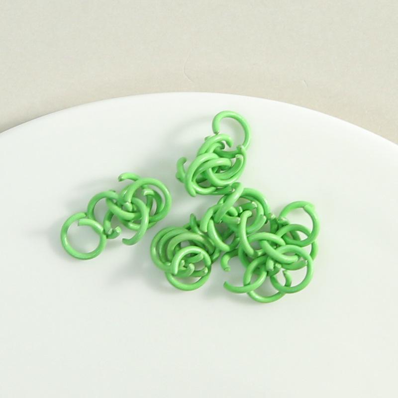 8mm Colored Metal Varnish Single Loop Connector with Hanging Loop 1.2mm wire, 8mm diameter