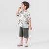 Boys' New Chinese Style Ink Wash Summer Two-Piece Set