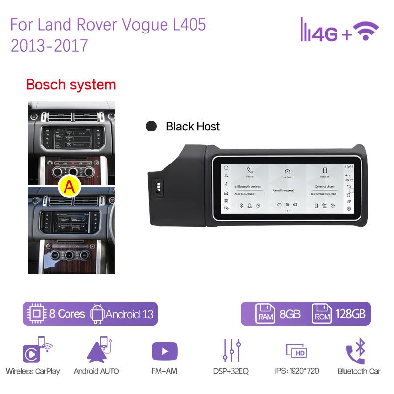 12.3" Car Multimedia Player For Land Rover Vogue L405 2013-2017 GPS Navigation Radio Android13 8+128G CarPlay 4G Host 360Camera