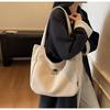 2025 Minimalist Large-Capacity Canvas Shoulder Tote with Embroidery