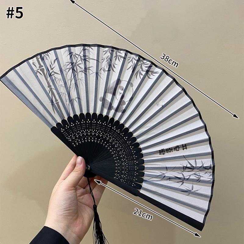 Decorative Sequin Fan Embroidery Fan Chinese Style Folding Fan Peacock Fans Sequin Dance Fan Hand Heldfan Performance Props