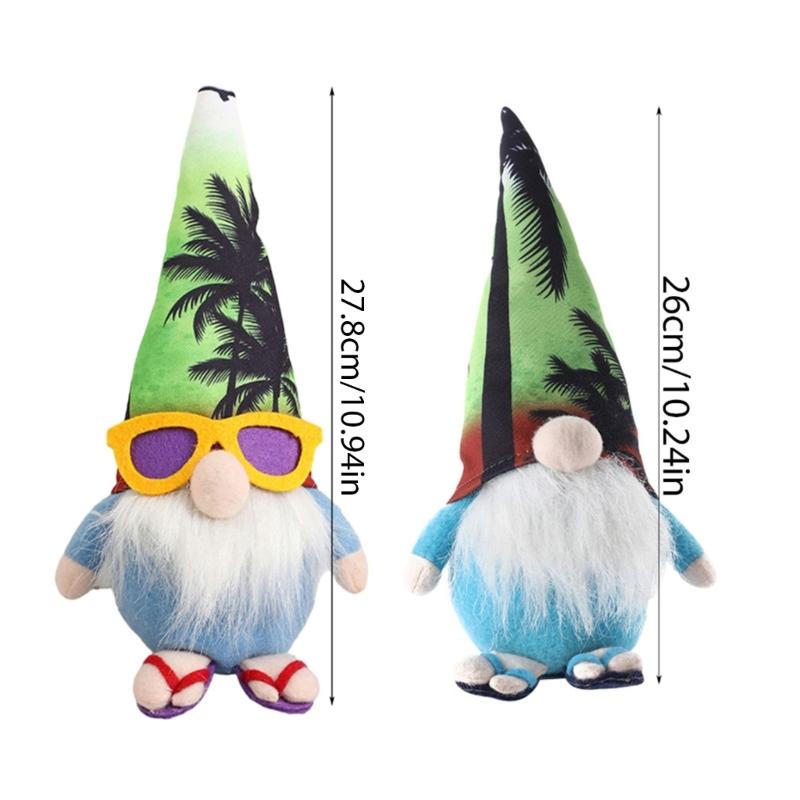 Hawaii Gnome Decorations for Farmhouses Home Beach Gnome Tiered Tray Decors Kitchen Shelf Table Tomtes Ornament Craft