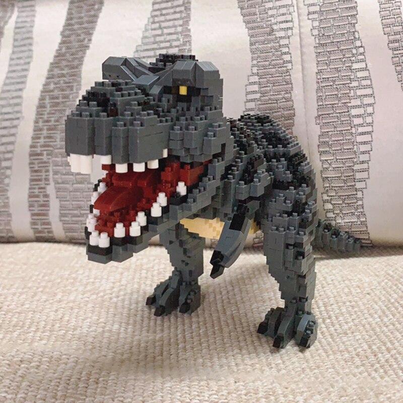 16088  Dinosaur Tyrannosaurus Rex Animal Monster DIY Mini Diamond Blocks Bricks Building Toy for Children No Box