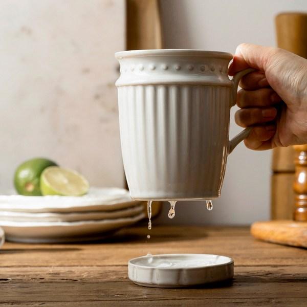 Sseuim Grace Cutlery Container, Ivory, 1 Piece, Korean Popular Tableware