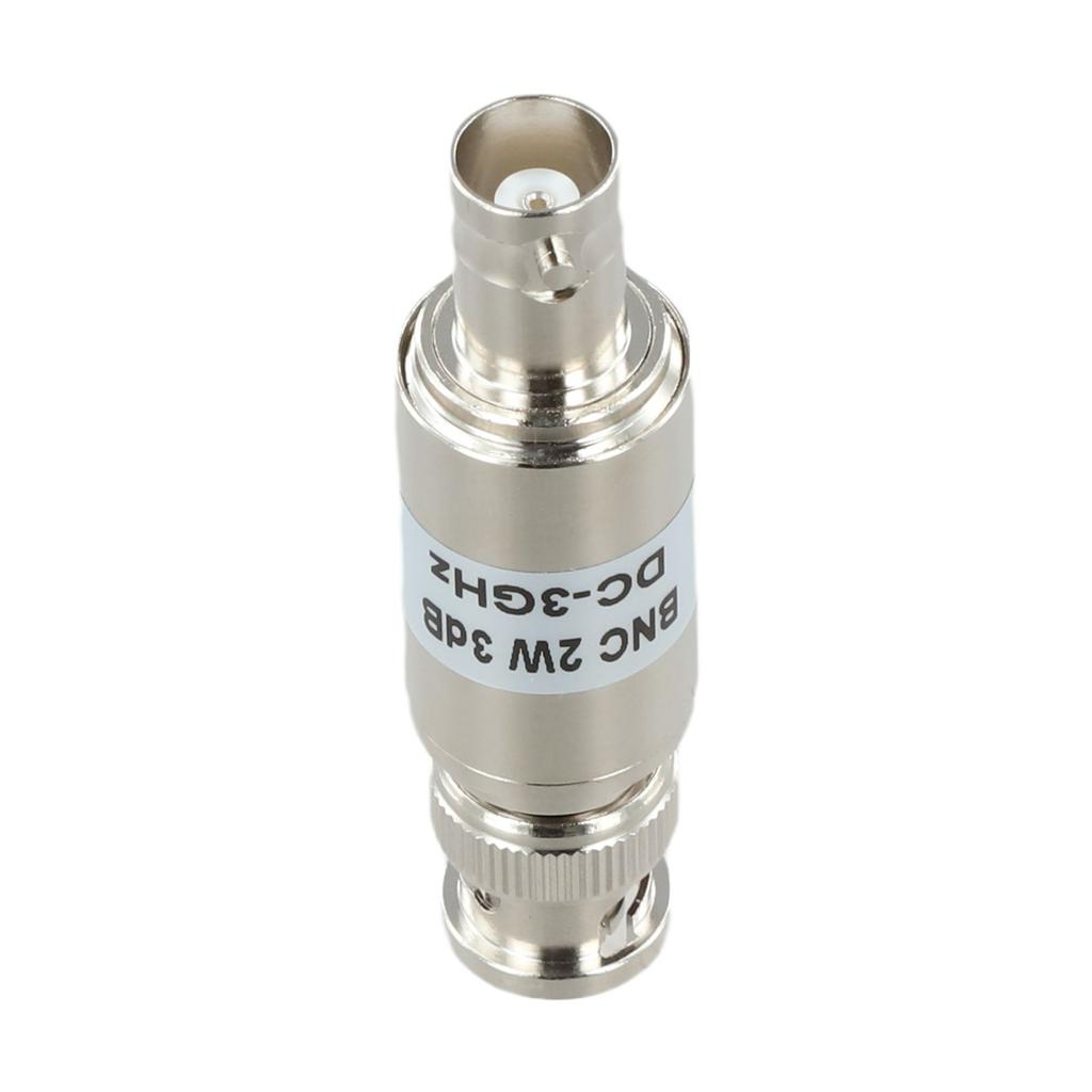 BNC Male to Female RF Fixed Attenuator 2W 3dB with 50 Ohm Impedance and Wide Frequency Range from DC up to 3GHz