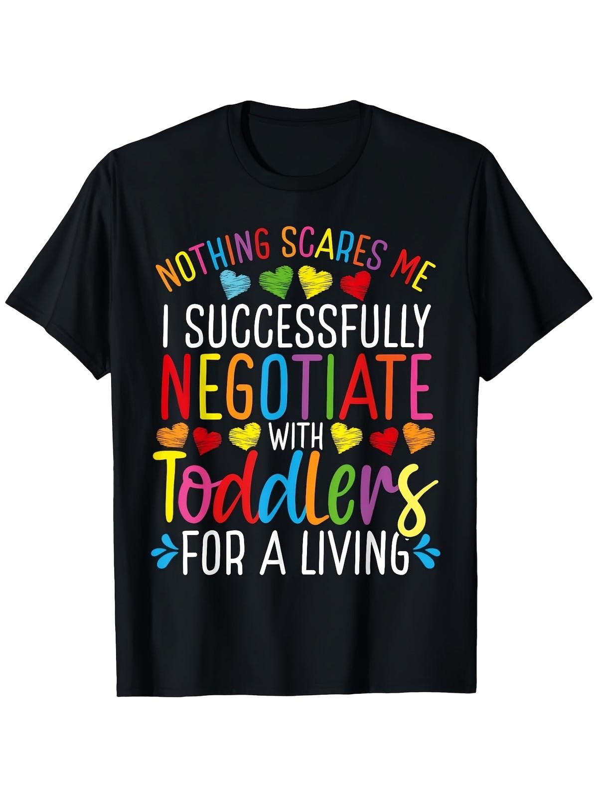 

Graphic T-Shirt for Female Childcare Educators - Humorous Quote I Handle Toddl S разноцветный