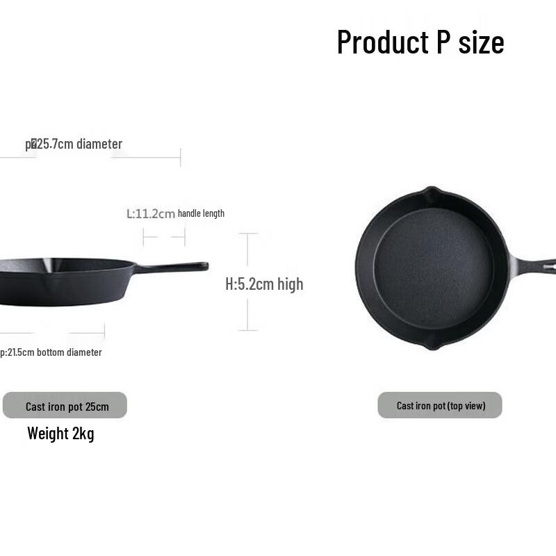 

ZISIZ Cast Iron Frying Pan