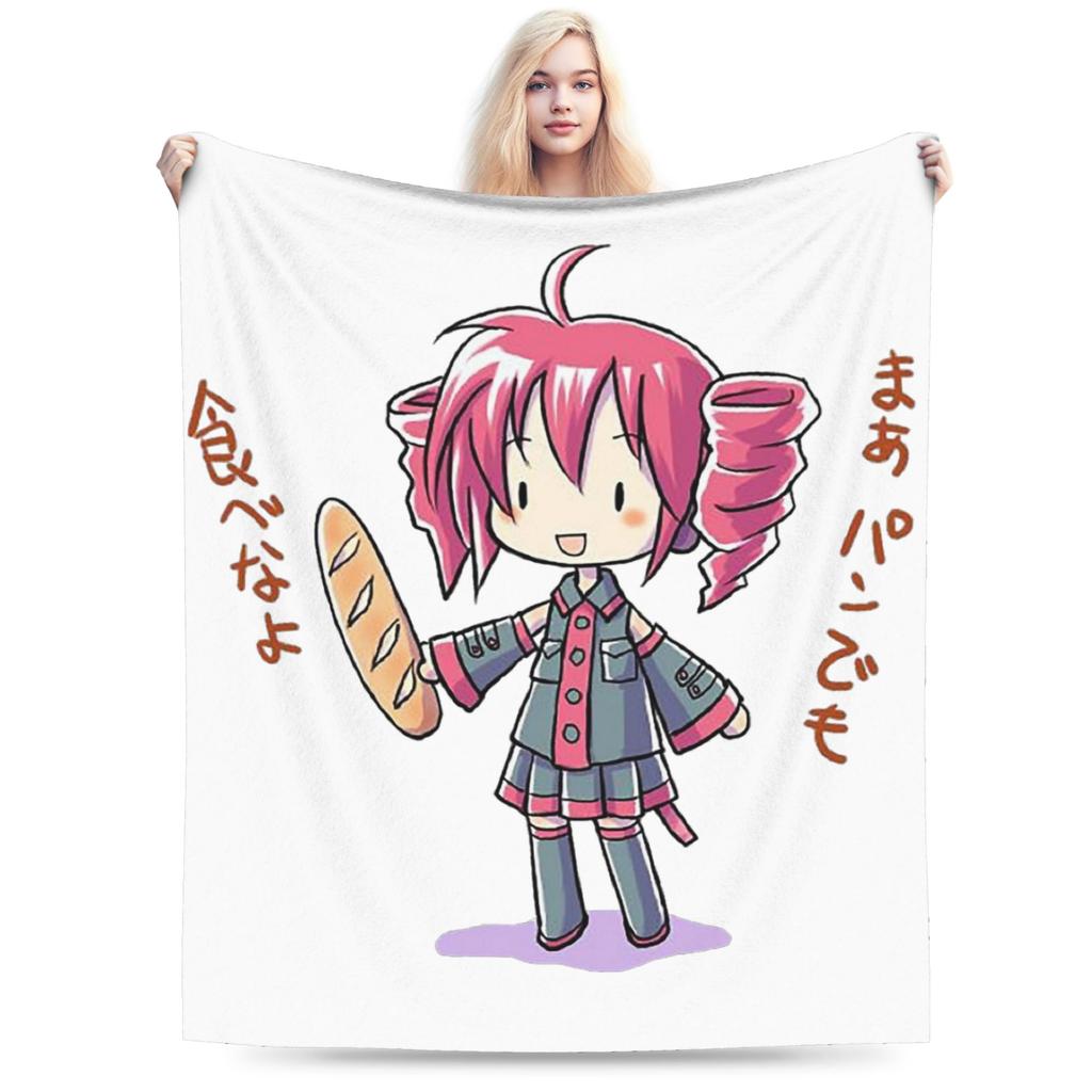 Kasane Teto Velvet Throw Blanket Anime Vtuber Blanket for Sofa Office Warm Plush Thin Quilt