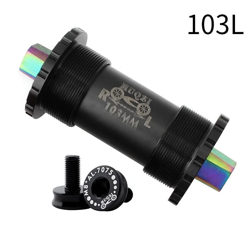 MUQZI Titanium BB68 Ceramic Bearing Bottom Bracket, Square Taper Spindle 103-122mm for Road/MTB Bike 103MM Black