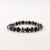 Triple Protection Men's Bracelet, Tiger Eye Black Onyx Bracelet for Men, Hematite Beaded Stretch Bracelets, Handmade Jewelry For Gift DB-9