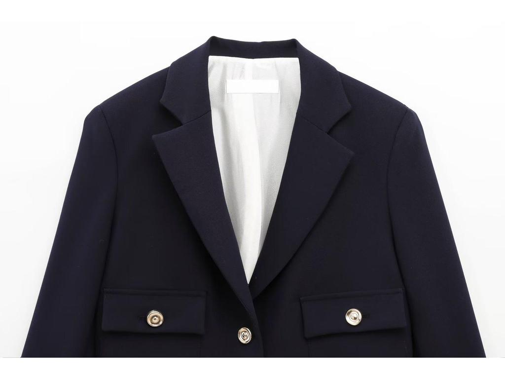 2025 Spring/Autumn Women's Shoulder Pad Slim-Fit Blazer