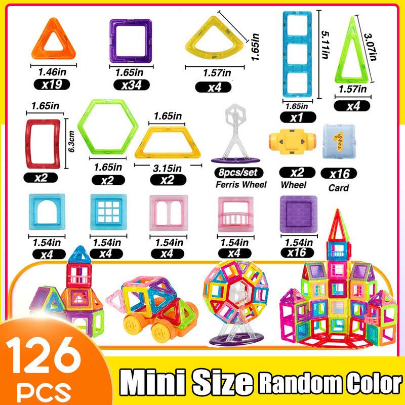 

Детские магнитные строительные блоки, 64-184 шт., мини-размер, магнитные игрушки для мальчиков, конструктор, игрушка-стержень для детей, девочек