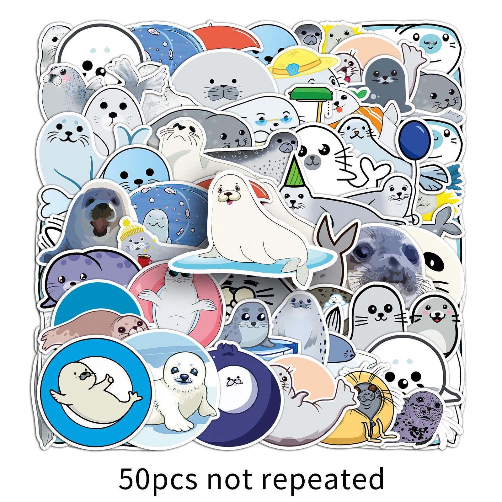 50pcs Waterproof Cartoon Animal Graffiti Stickers for DIY Phone and Suitcase