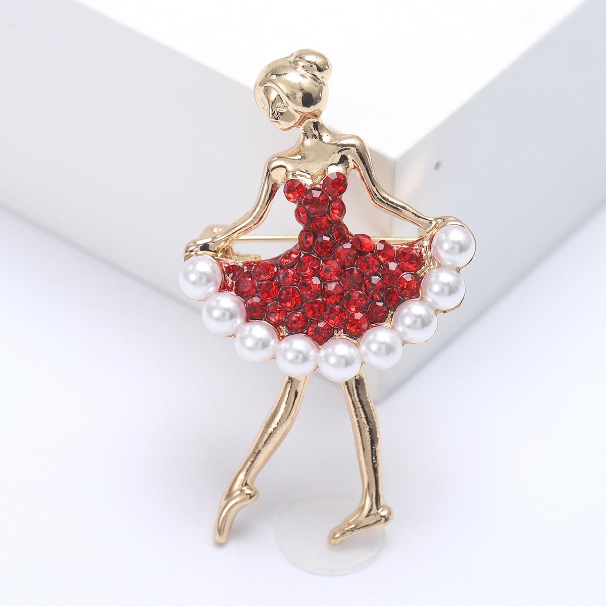 

Мода Сплав Танцююча Дівчина Стрази Брошка Шпилька Один Предмет Аксесуари для Волосся