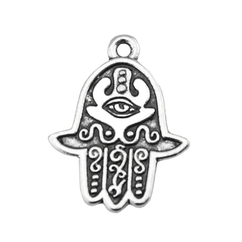 Alloy Hamsa Hand Charms Amulet Pendants For Good Luck Jewelry Making