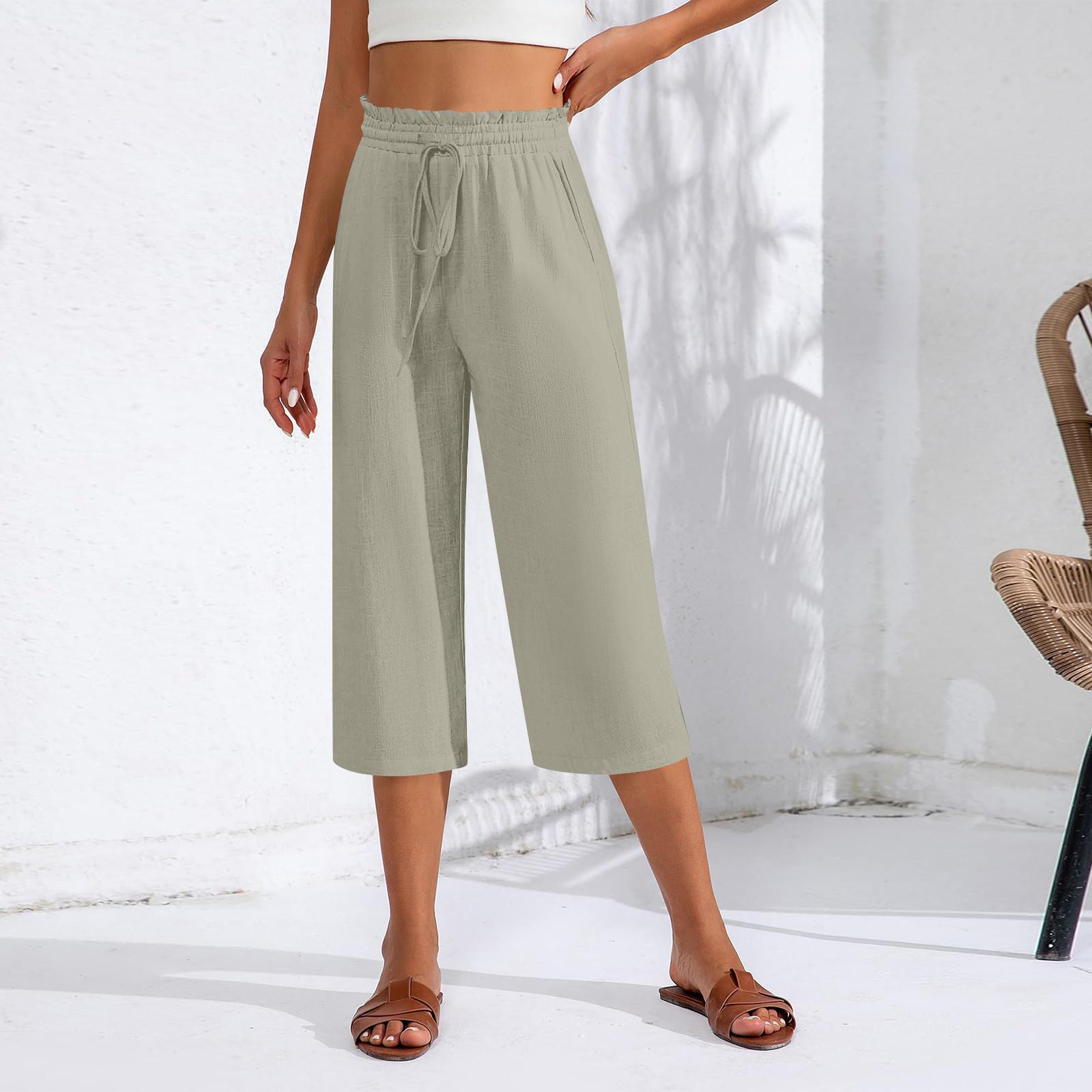 

Женские капри с карманами, свободные повседневные брюки, нарядные легкие женские мешковатые брюки-карго для походов XL серый