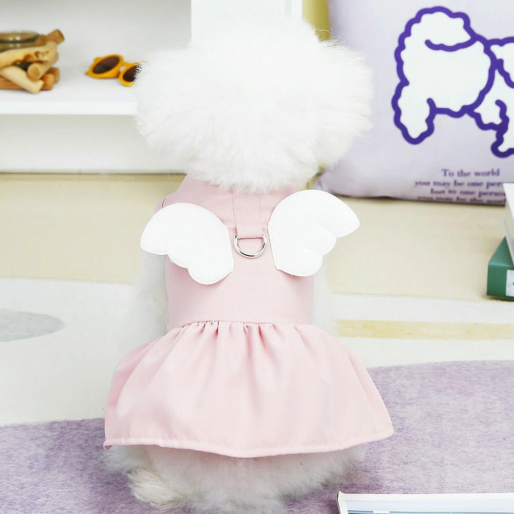 Elegante Vestito per Animali Domestici Cane Piccolo Ali d'Angelo Senza Maniche Cotone Cucciolo Cane Vestito Gatto Principessa Animale Domestico Vestiti per Cani