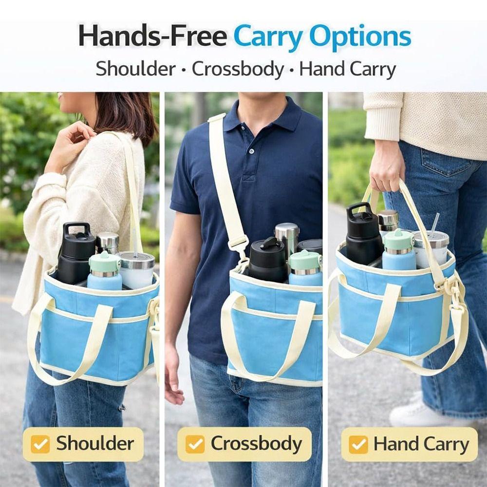 With Adjustable Strap Drink Bag Multiple Carrier Cup Stand for Hiking Walking Sports Outings