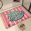 1pc Door Mat, Quick-Dry, Non-Slip Floor Mat Delicious Bubble Gum Design - Machine Washable, Soft Home Decor, Bathroom, Kitchen, Living Room, Bedroom