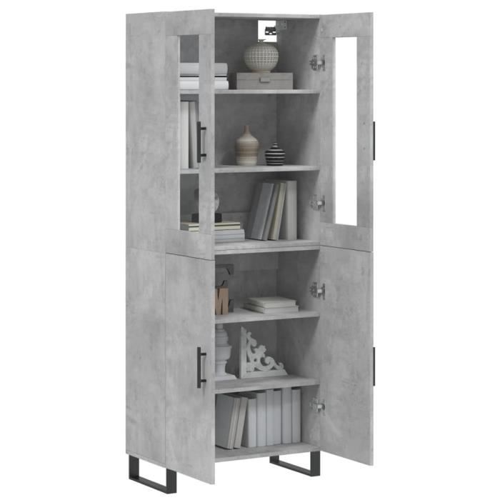 VidaXL Highboard Concrete Grey 69.5x34x180 Cm Engineered Wood 3198237