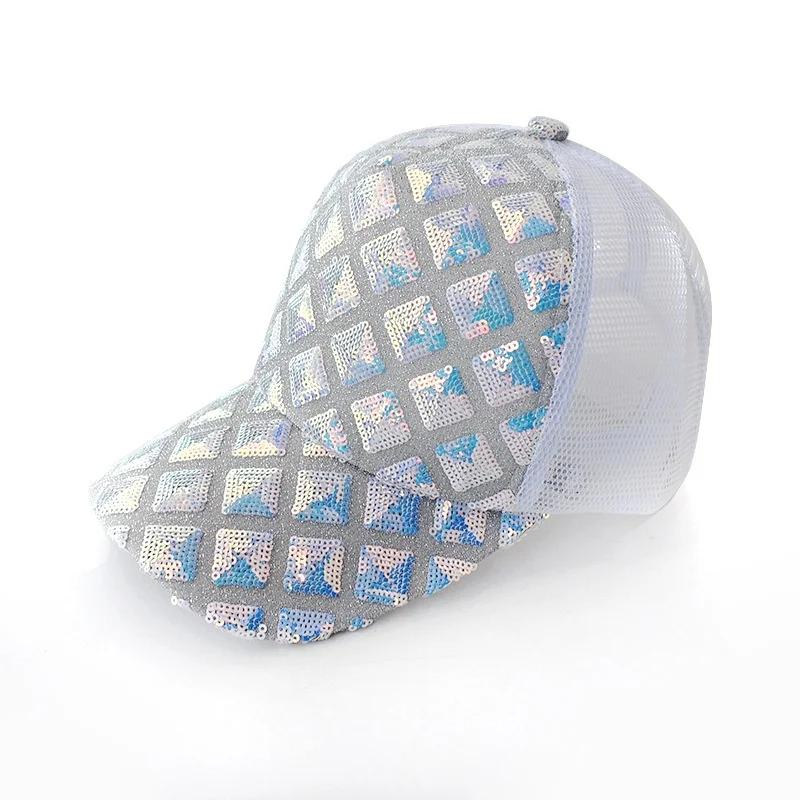 Unisex Kšiltovka S Flitry a Kamínky Baseballová Čepice Sluneční Klobouk Ležérní Prodyšná Síťovina Sluneční Ochrana Sluneční Klobouk (4 barvy)