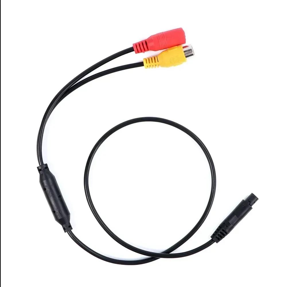 4Pin Male To CVBS RCA Female Connector Wire Harness HD Monitor Vehicle Rear View/Back Up Camera Wire Connector Cord Adapter 23in