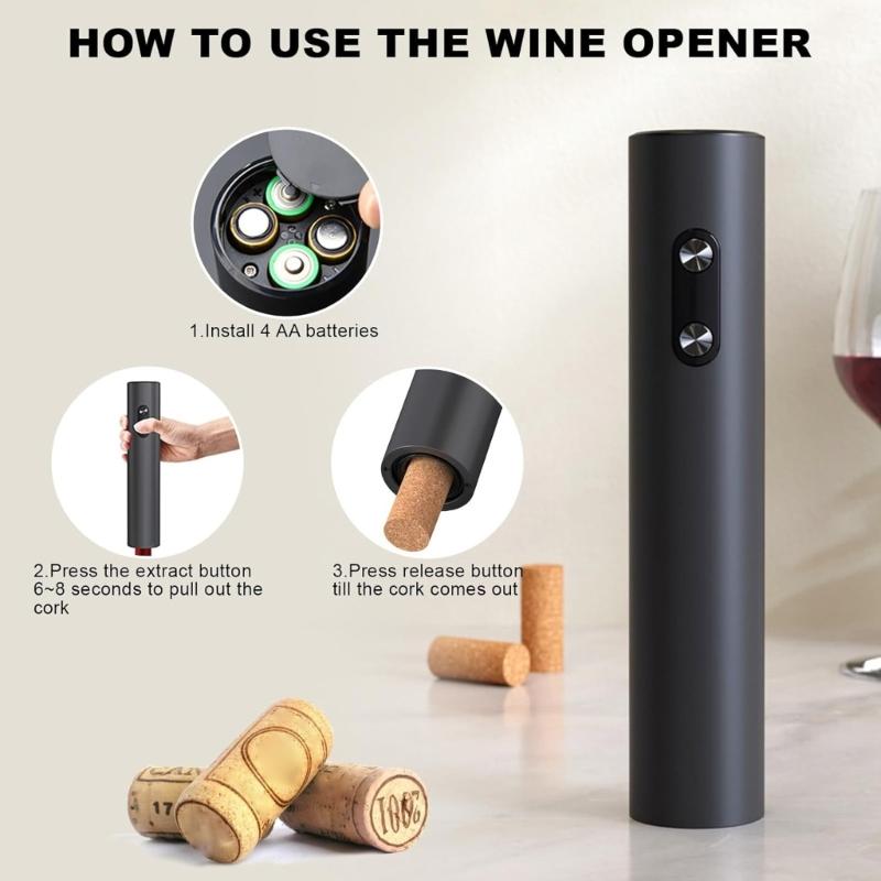 Wine Opener Convenient Electric Wine Opener Efficient Electric Corkscrew ABS Texture Suitable for Wine Enthusiasts