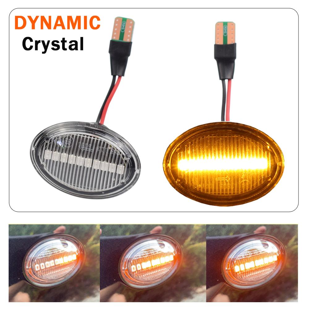 2Pcs Car Side Marker Lights Turn Signal For FIAT 500 500C 500L LED Dynamic T10 Lamps For Abarth 500 595 695 Car Fender Lights