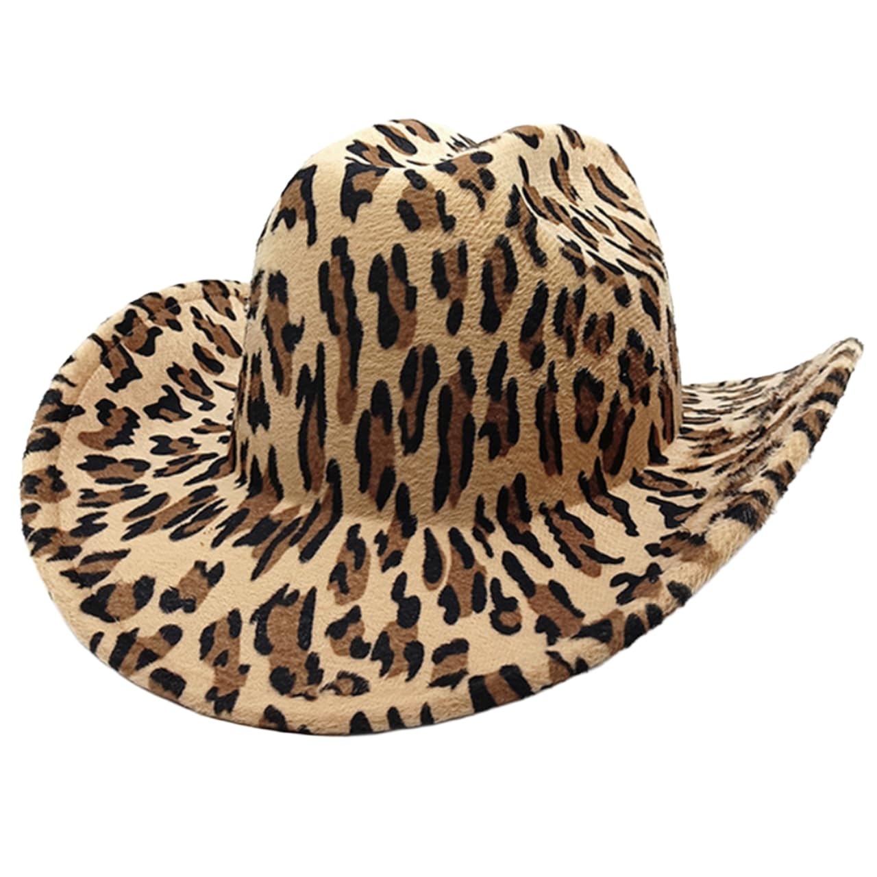 

White Fang CZA696 Cowboy Hat with Leopard and Animal Print Design for Outdoor and (Leopard Print) Hiking, Activities, Men s Women s