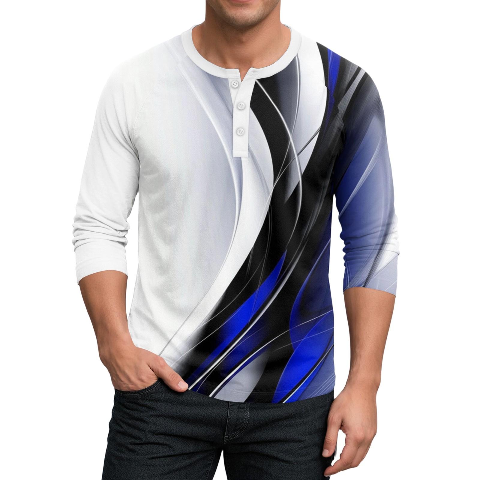 

Мужской контрастный топ реглан на пуговицах с рукавом 3/4 L