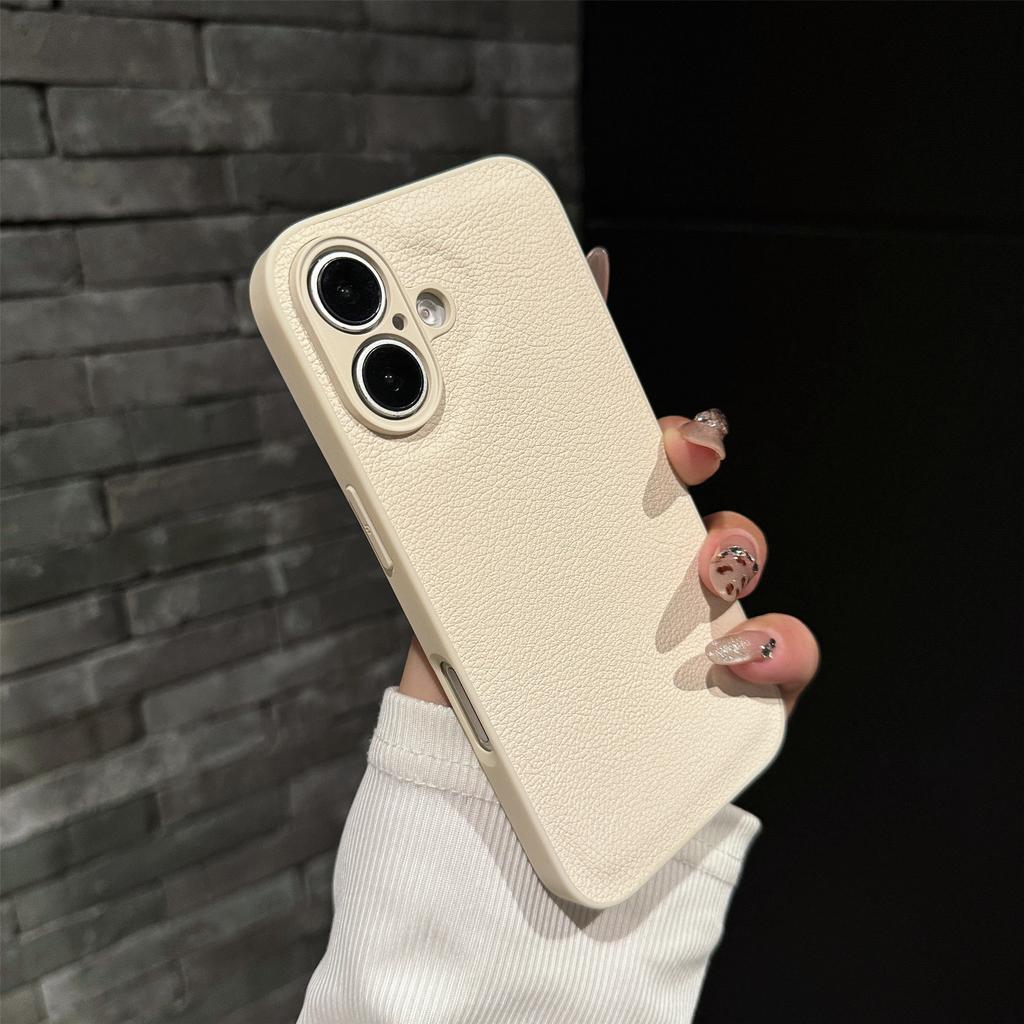 Solid Color Model for Apple Leather Phone Case 17 Leather Case Simple for IPhone 14 Protective Case 13 Anti-fall
