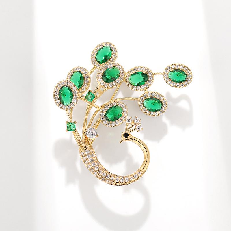 Phoenix Brooch: Chinese-Style Colorful Zirconia Pin for Women s Suits and Sweaters