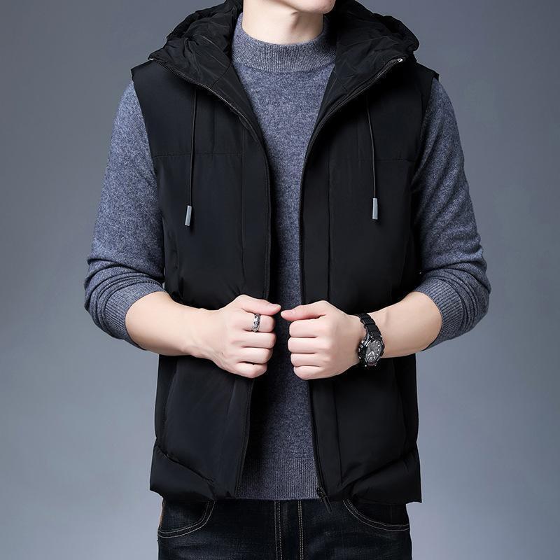 Daunenjackenweste Herbst Winter Herren Oberbekleidung Verdickte Ärmellose Baumwolljacke Warme Weste