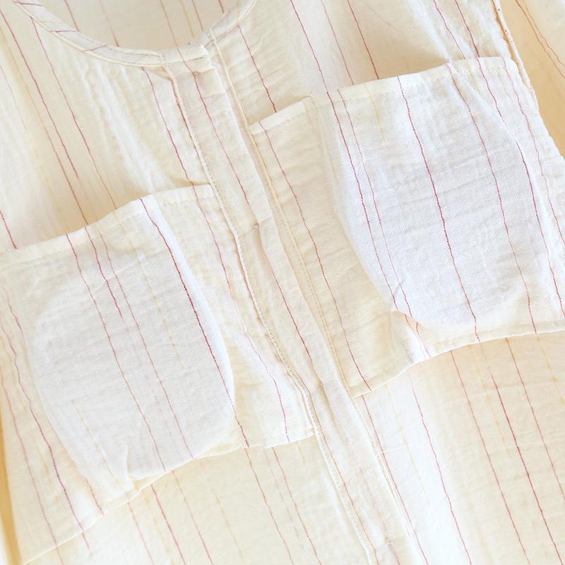 2025 New Spring/Summer Women's Pajama Set 100% Cotton with Chest Mat Long Sleeve Long Pants Round Neck Two Piece Home Clothes