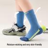 Boys' Antibacterial Mid-Calf Cotton Sports Socks - High-Elastic Shock-Absorbing Basketball Socks for Autumn