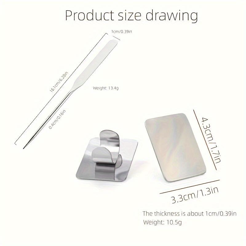 Stainless Steel Makeup Foundation Make-up Shovel Ring Color Mixing Plate Color Mixing Stick Facial Mask Scraper