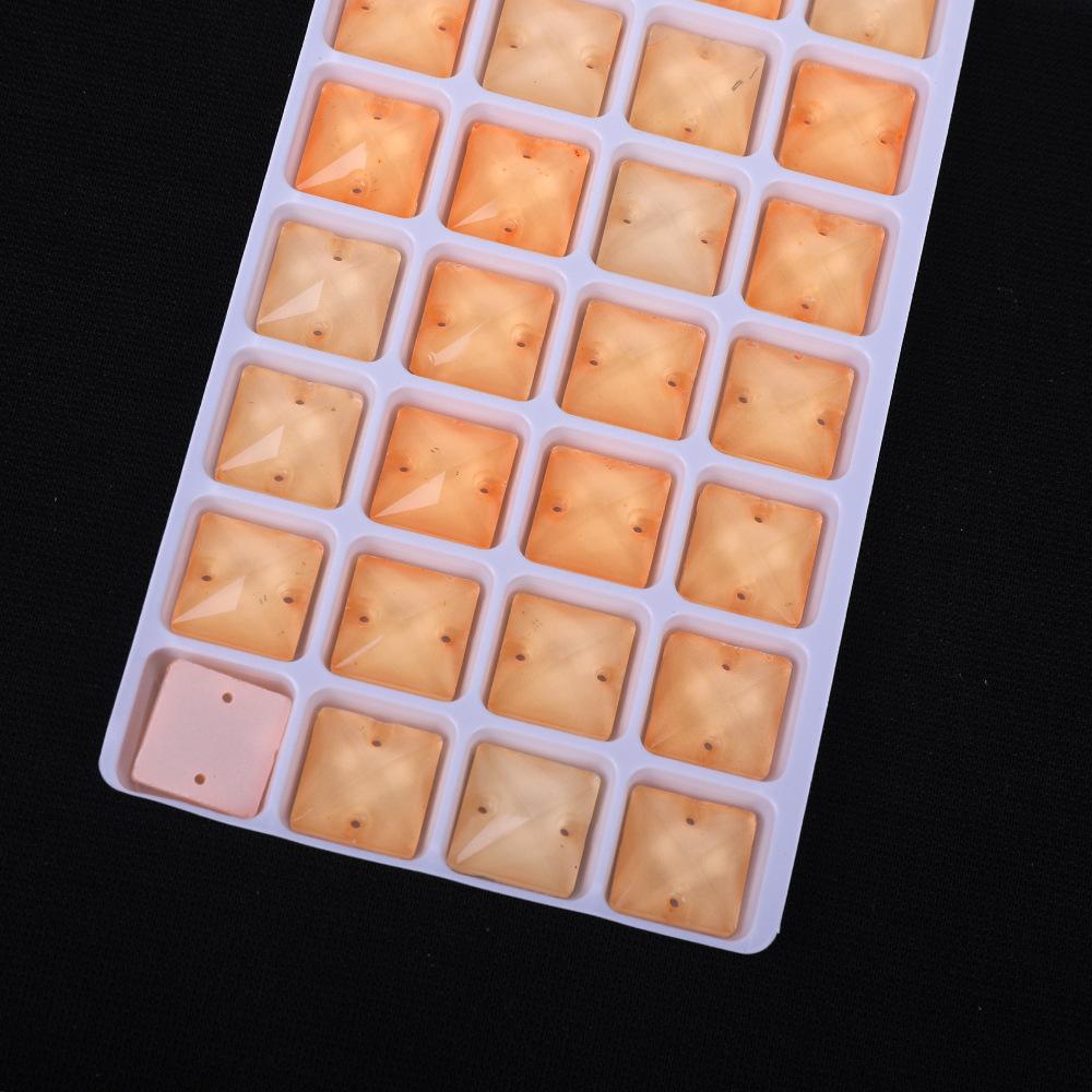 Crystal Glass Hand Sewn Drill, Square Fluorescent Flat Bottom Mocha Neon Dopamine Rhinestone Diy Clothing Accessories