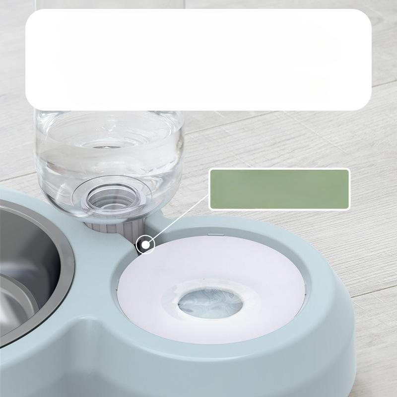 Dual Automatic Pet Feeder Bowl For Dogs And Cats Non Spill Plastic Water And Food Dispenser With Stand KTY