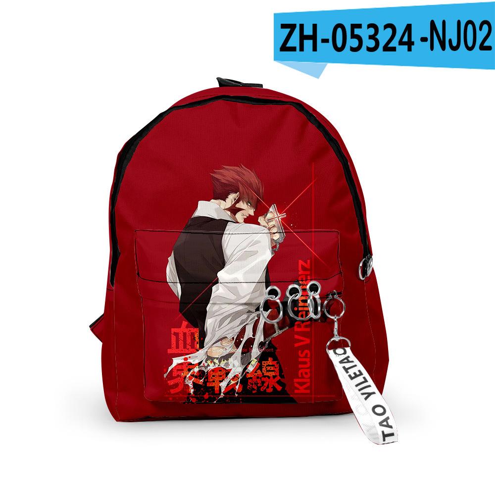 Sacs à dos Kekkai Sensen Classiques Populaires Garçons/Filles Élève Sacs d'école Impression 3D Porte-clés Oxford Imperméable Mignons Petits Sacs à dos