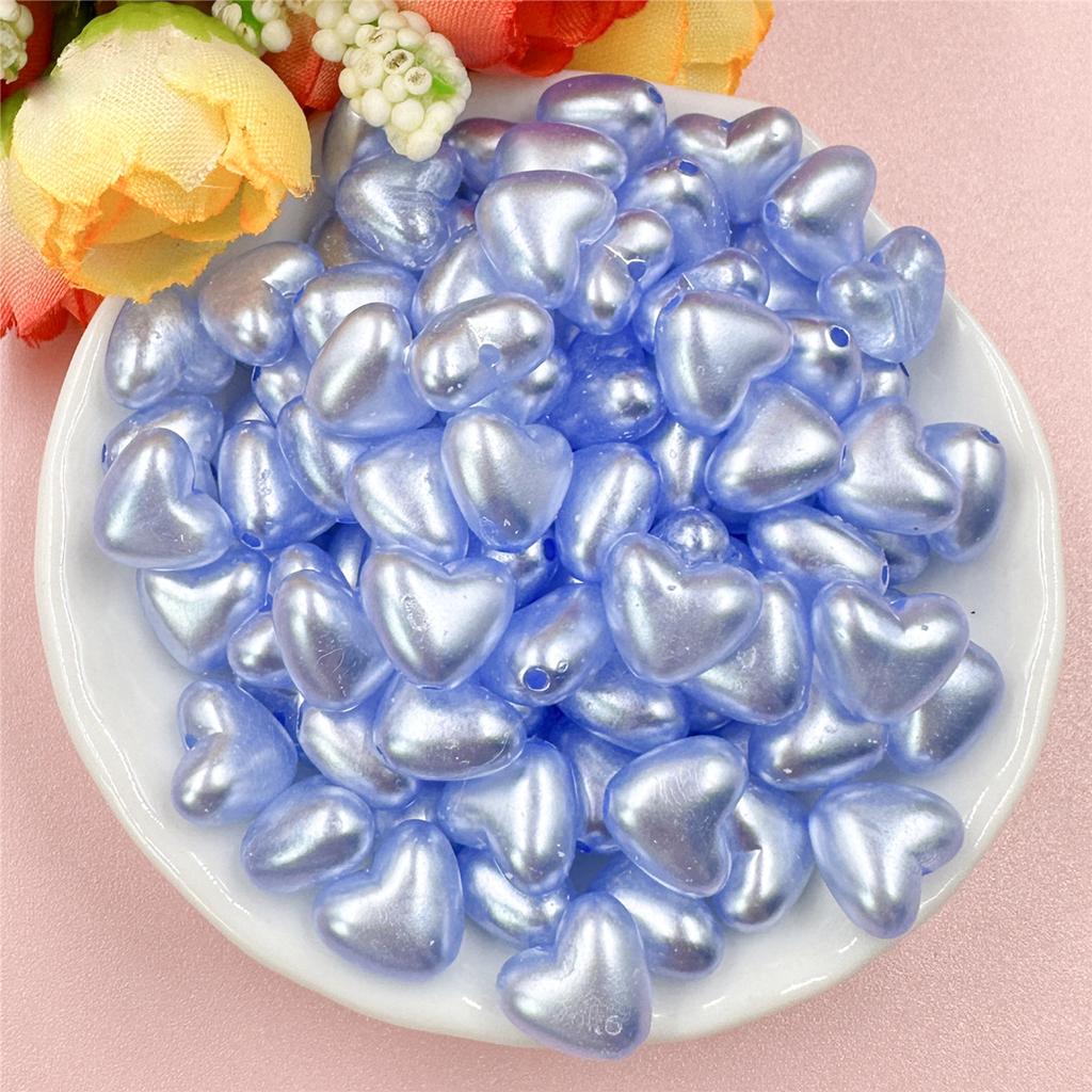 Colorful Creative  Handmade Material With Hole Peach Heart DIY Jewelry Making Shining Light 100Pcs 10.1*8.8mm Acrylic Loose Beads  Beads