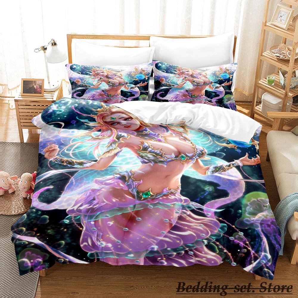 Black Summoner Bedding Set Single Twin Full Queen King Size Bed Set Adult Kid Bedroom Duvetcover Sets Anime Parure De Lit Bed