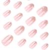 24 buc Primăvară nou manichiură gradient cu pudră sclipitoare flori proaspete mici simplu de purtat unghii scurte rotunde unghii false